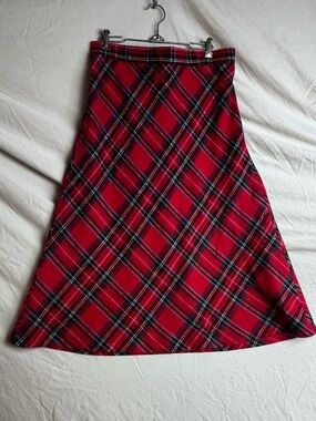 The Vermont country store tartan plaid pull on skirt wool blend size large